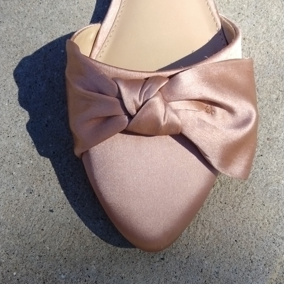 NWOT Lauren Conrad BlushPink Gazania Satin Bow D'Orsay Flat Sz9 girlhood wedding - Picture 4 of 10